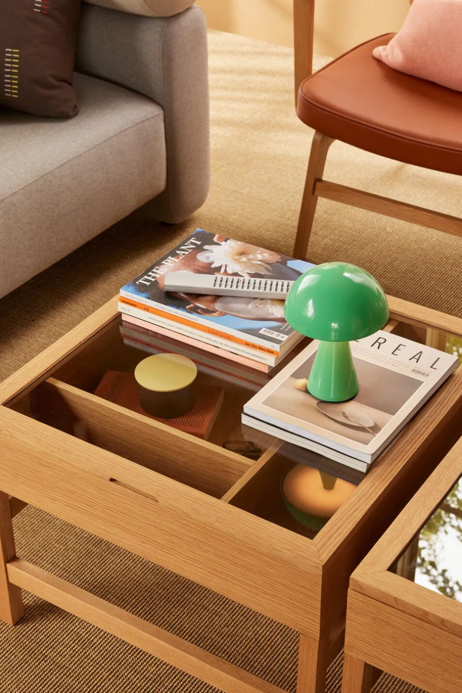 Trådløse Lamper<Hübsch Mush Portable Lamp Green