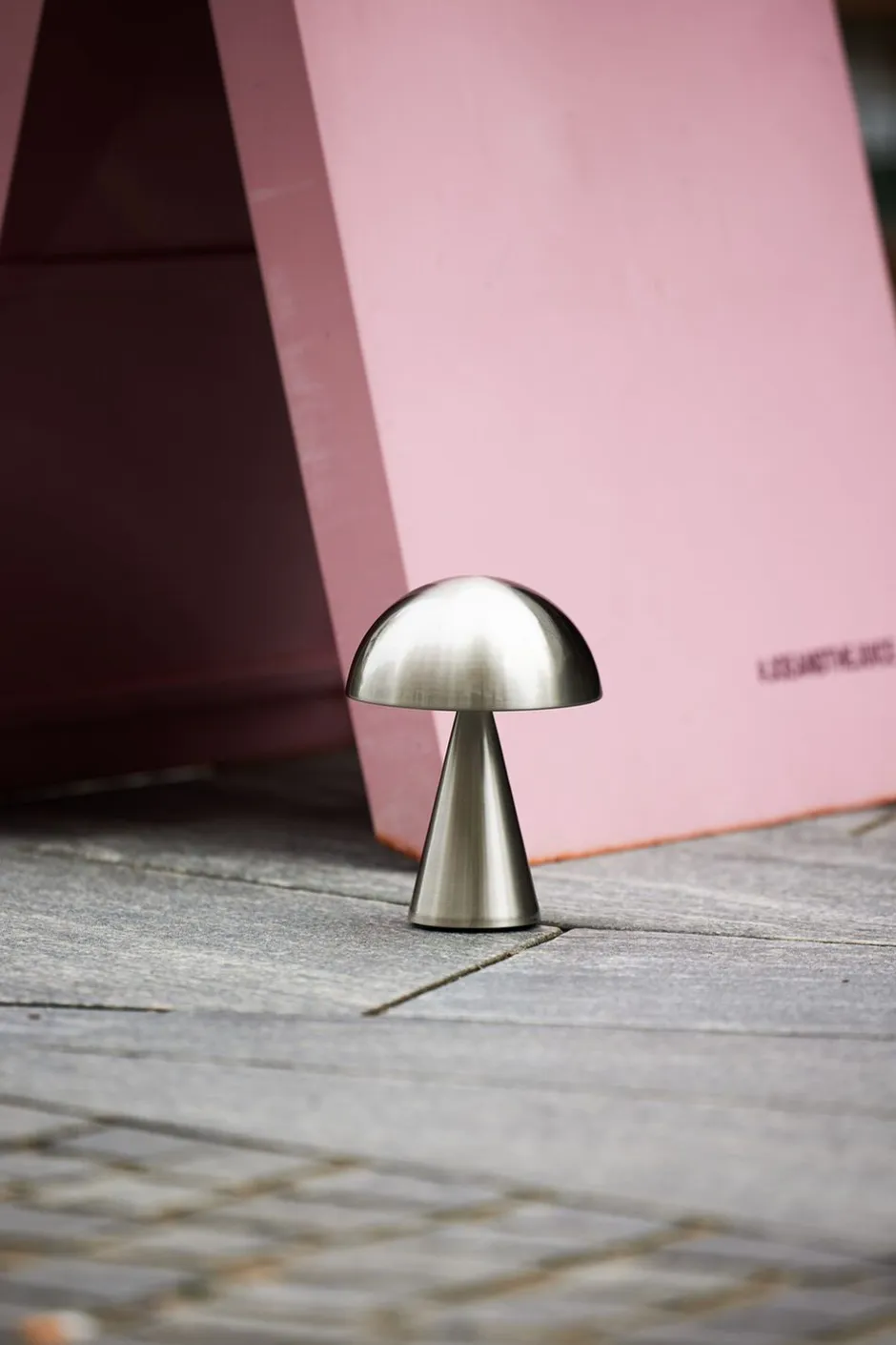 Trådløse Lamper<Hübsch Mush Portable Lamp Nickel