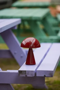 Trådløse Lamper<Hübsch Mush Portable Lamp Red