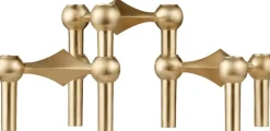 Lys & Lysestager<STOFF Nagel Nagel candle holder set with 3 pcs - brushed brass