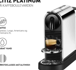 Kaffe & Te<Nespresso CitiZ by DeLonghi, Platinum Stainless Steel