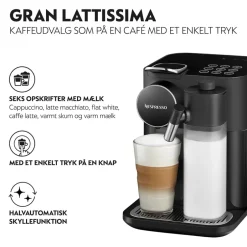 Kaffe & Te<Nespresso Gran Lattissima by DeLonghi, Black