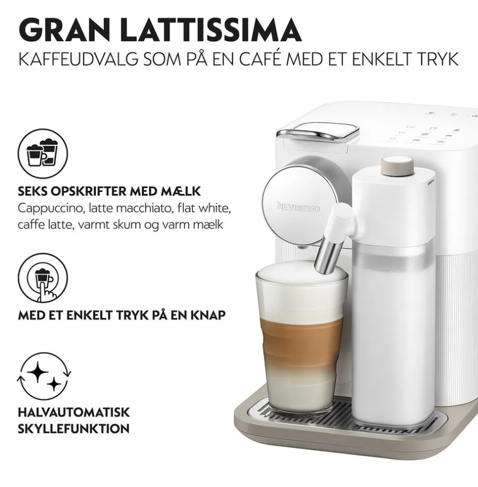 Kaffe & Te<Nespresso Gran Lattissima by DeLonghi, White