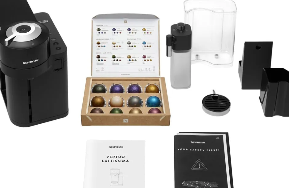 Kaffe & Te<Nespresso Vertuo Lattissima Coffee Machine Delonghi, Matt