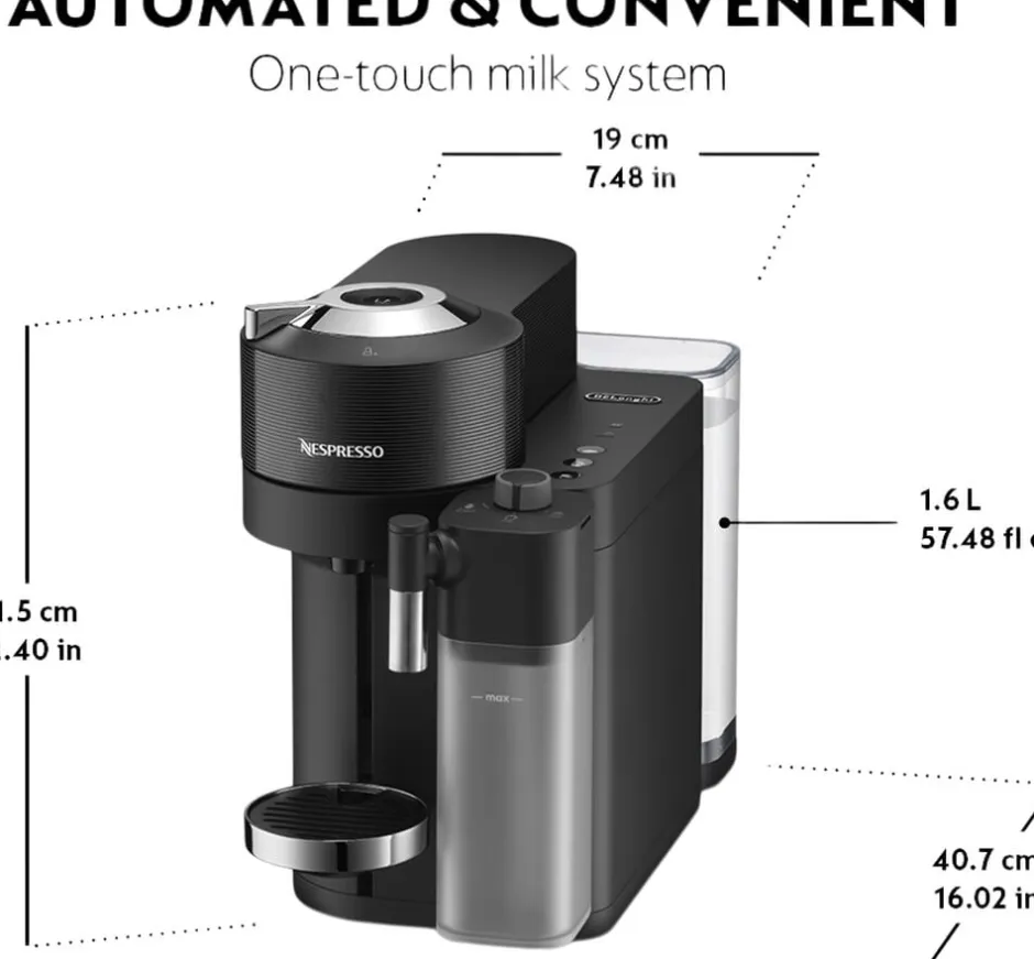Kaffe & Te<Nespresso Vertuo Lattissima Coffee Machine Delonghi, Matt
