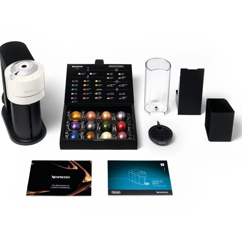 Kaffe & Te<Nespresso Vertuo Next Coffee Machine Delonghi, White