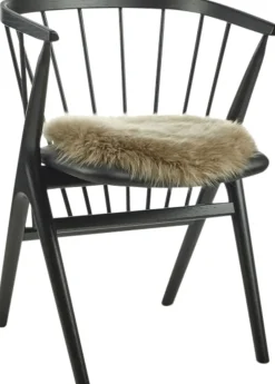 Skind<NATURES Collection New Zealand Sheepskin, Seat Cover, Long-Wool, Round 34cm