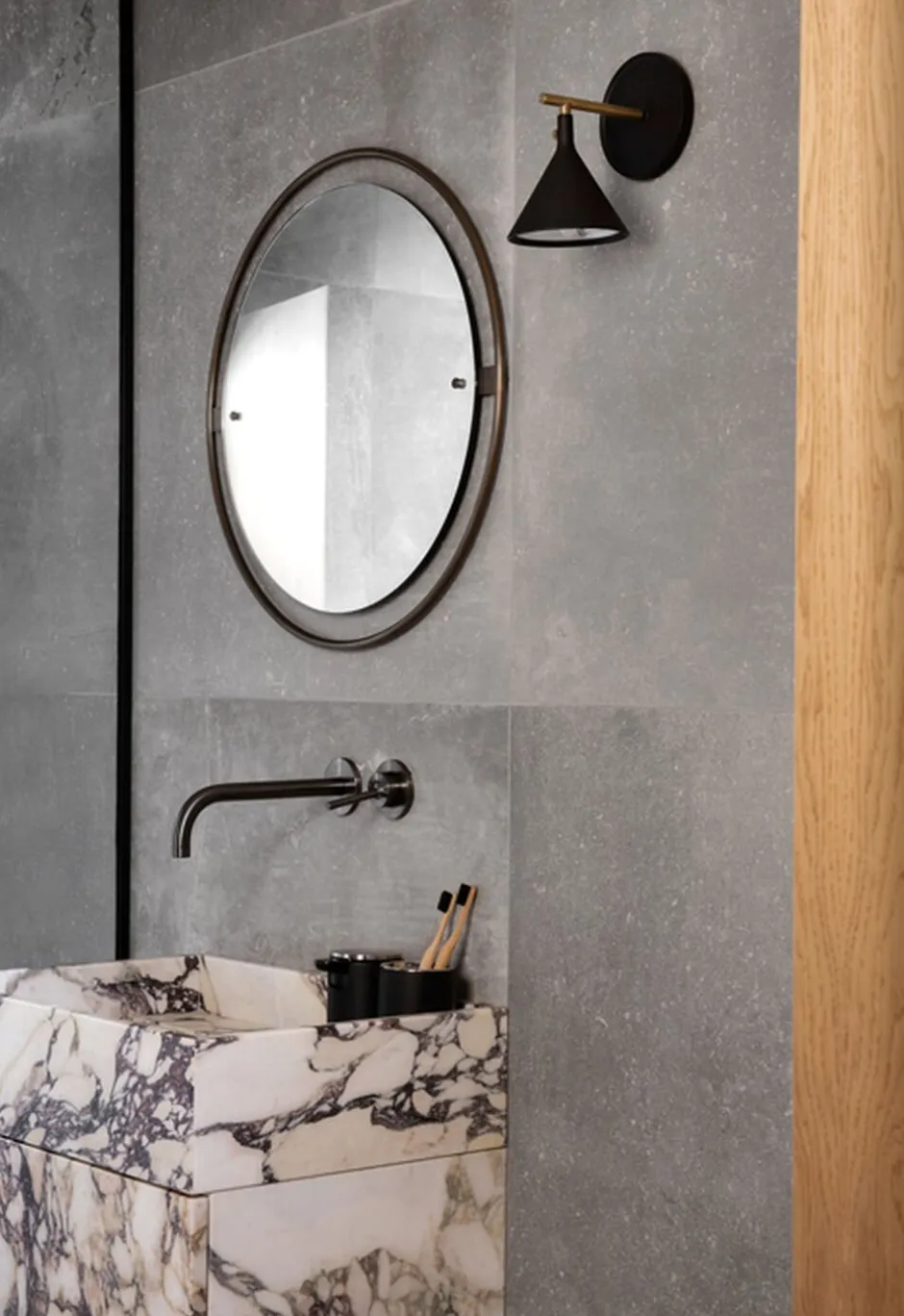 Spejle<Audo Copenhagen Nimbus, Mirror Ø60, Bronzed Brass