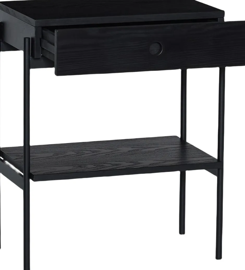 Møbler<Hübsch Noir Sengebord Sort