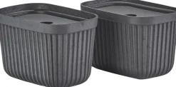 Badeværelsestilbehør|Opbevaring<Zone Opbevaringsboks Pulp 23 x 15 cm 2 stk. Black