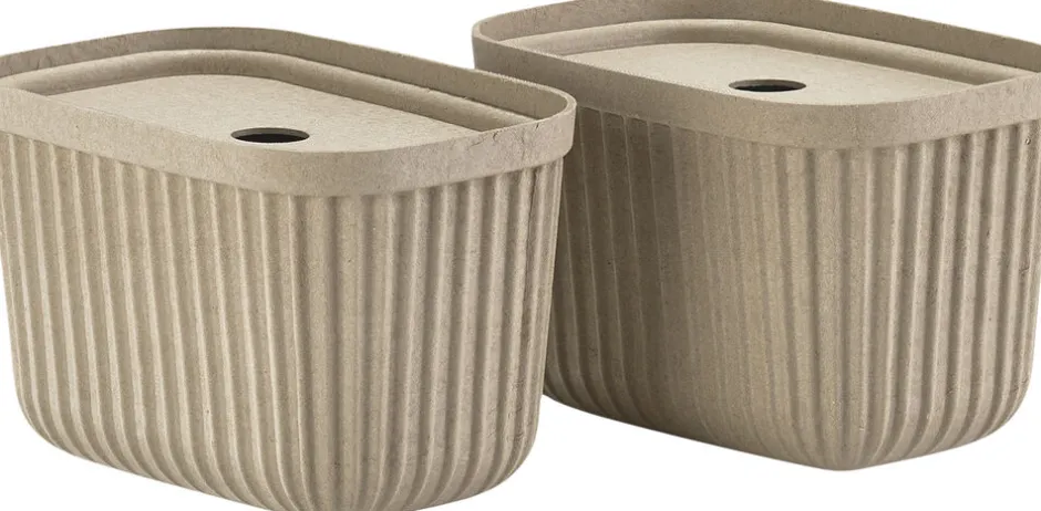 Badeværelsestilbehør|Opbevaring<Zone Opbevaringsboks Pulp 23 x 15 cm 2 stk. Natural Brown