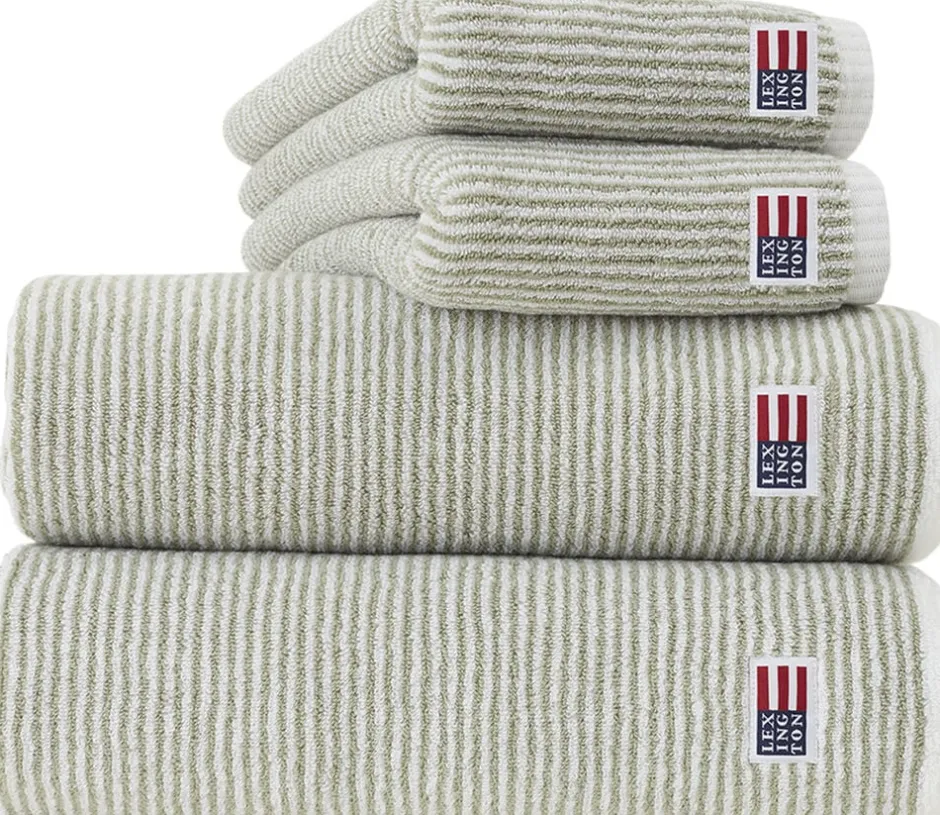 Håndklæder<Lexington Original Towel White/Vintage Green Striped Vintage green/white