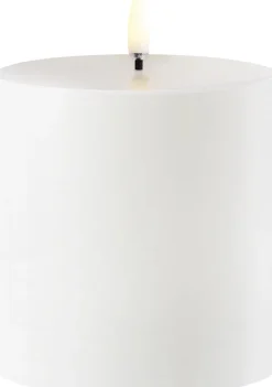 Lys & Lysestager|Elektriske Julelys<Uyuni Outdoor LED pillar candle, White, 8,4x10 cm