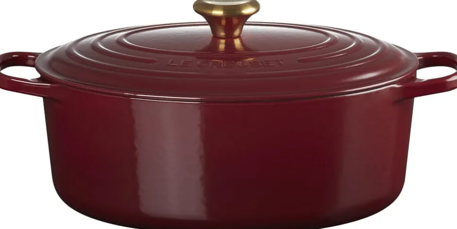 Gryder & Pander<Le Creuset Oval støbejernsgryde 6,3 L Garnet