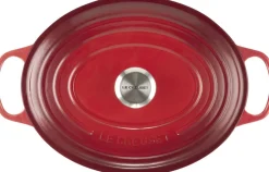 Gryder & Pander<Le Creuset Oval støbejernsgryde 6,3L Cerise