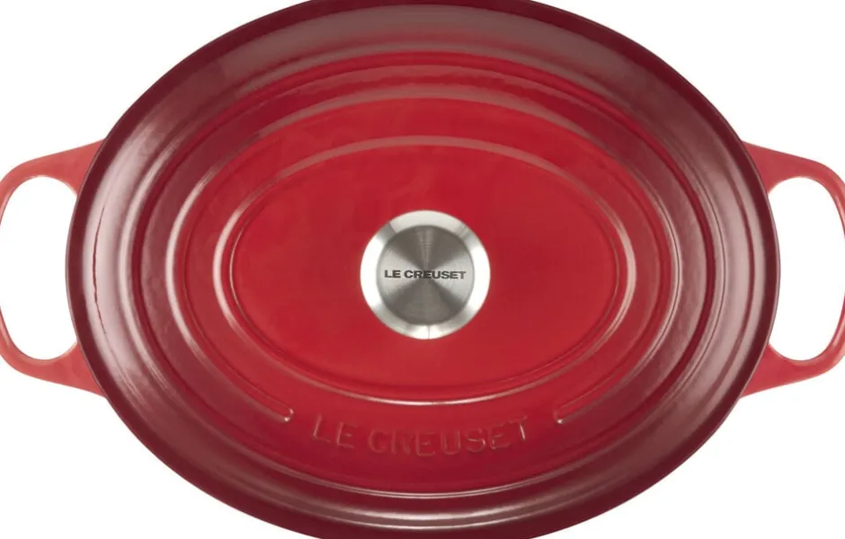 Gryder & Pander<Le Creuset Oval støbejernsgryde 6,3L Cerise
