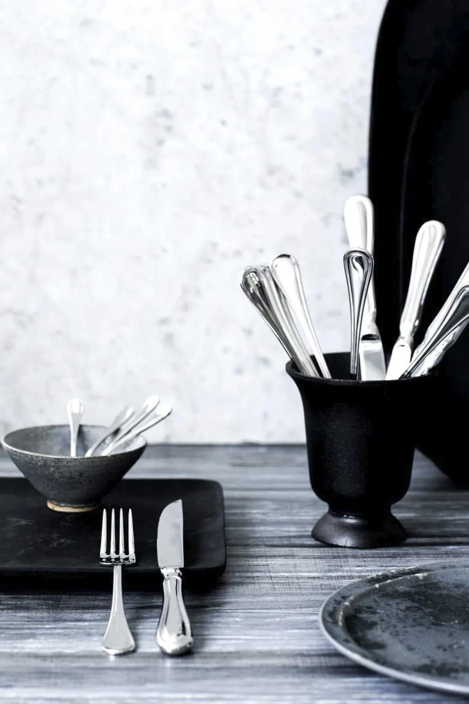 Bestik<Gense Oxford bordkniv blank stål L24cm