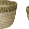 Opbevaring<Hübsch Palm Baskets Natural/Light green set of 2
