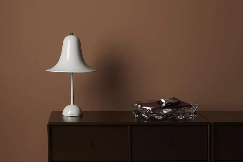 Trådløse Lamper<Verpan Pantop Ø23 Portable Table Lamp Grey sand
