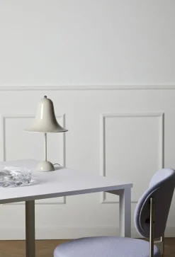 Trådløse Lamper<Verpan Pantop Ø23 Portable Table Lamp Grey sand