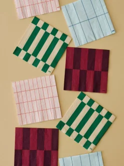 Tilbehør Til Bordet<Hay Pattern Napkins-Set of 20 Cocktail-Off-white and green