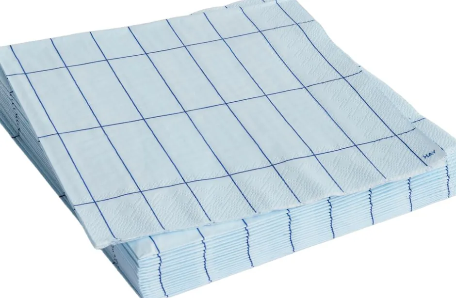 Tilbehør Til Bordet<Hay Pattern Napkins-Set of 20 Dinner-Light blue and blue grid