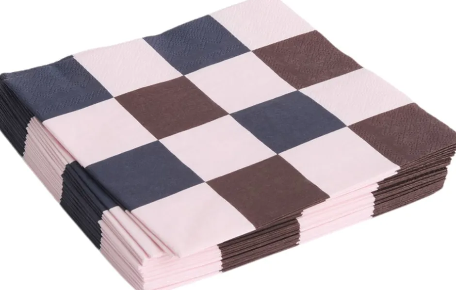 Tilbehør Til Bordet<Hay Pattern Napkins-Set of 20 Dinner-Light pink, bordeaux and black M chec