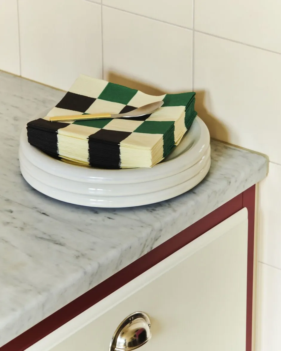 Tilbehør Til Bordet<Hay Pattern Napkins-Set of 20 Lunch-Off-white, green and black M check