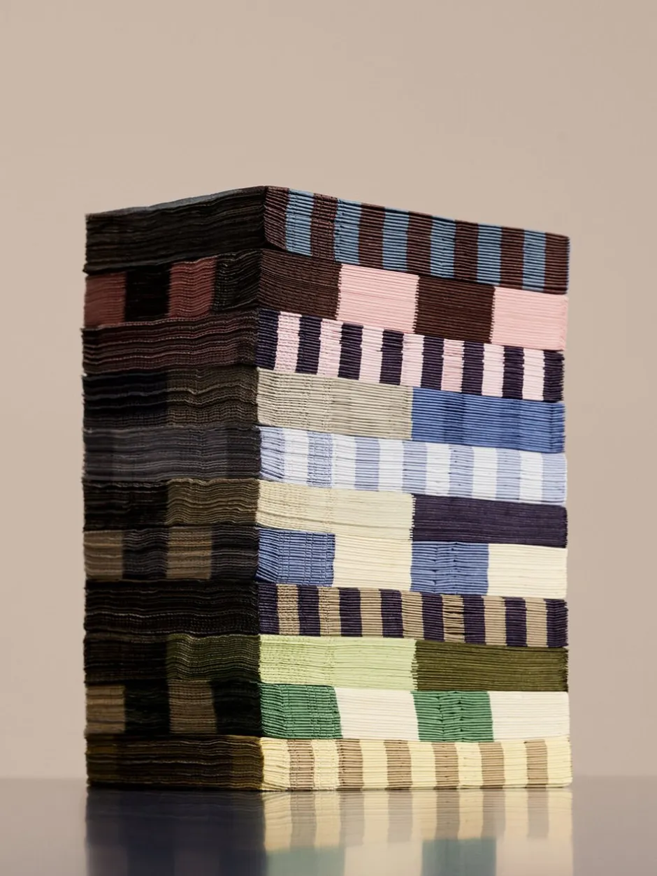 Tilbehør Til Bordet<Hay Pattern Napkins-Set of 20 Lunch-Dark blue and dark sand pillar stripe