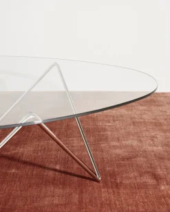 Møbler<Gubi Pedrera Coffee Table Base: Chrome, Top: Transparent Glass