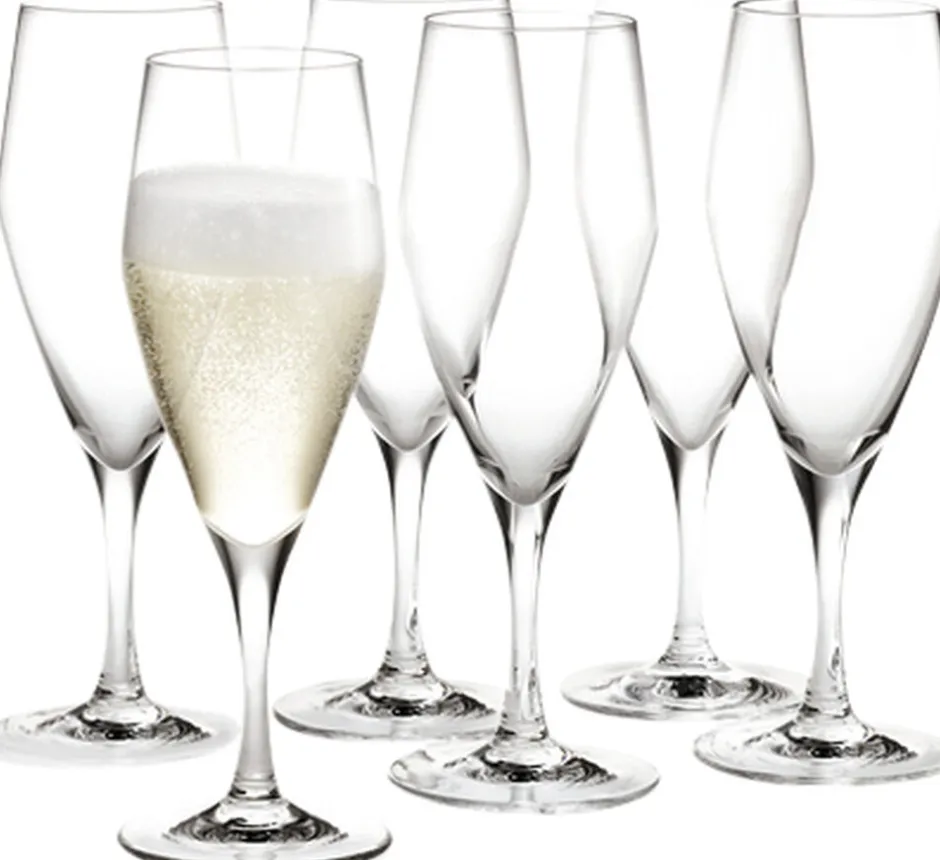 Glas<Holmegaard Perfection Champagneglas klar 23 cl 6 stk.