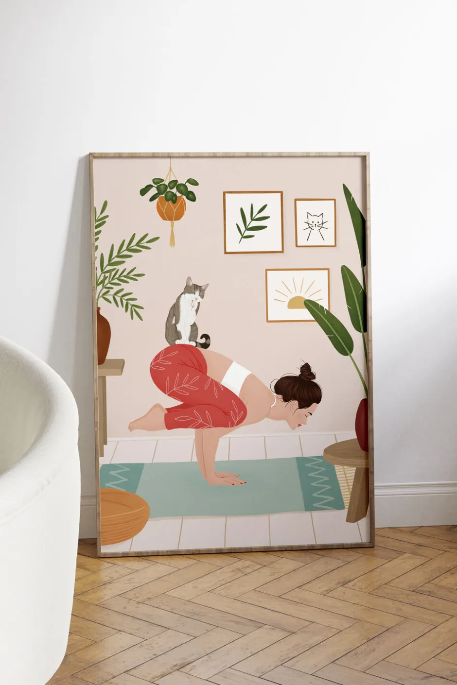 Plakater & Rammer<Poster & Frame Petra Holikova - Cat Yoga Flerfarvet