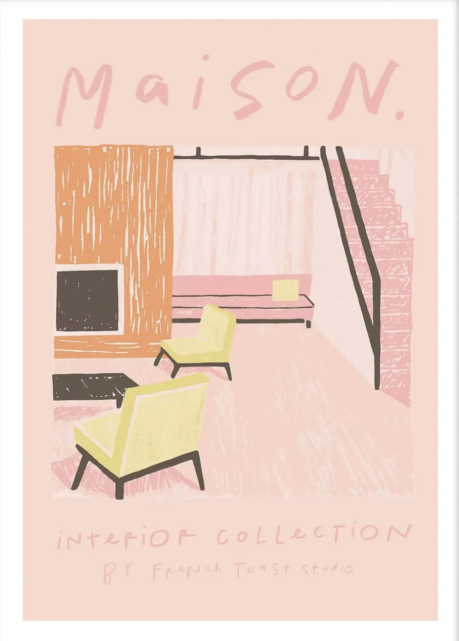 Plakater & Rammer<Poster & Frame Pink Room Lyserød