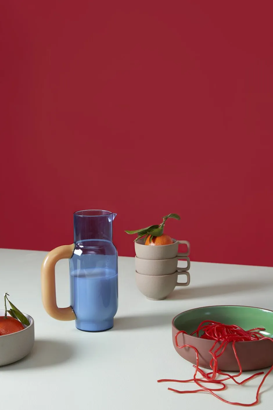 Karafler & Kander<Studio About PITCHER, BLUE/MILKY AMBER