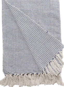 Plaider<AU Maison Plaid, Vævet-Royal Blå/Natur, 130x180 cm
