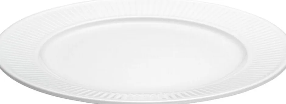 Tallerkener<Pillivuyt Plissé tallerken flad, hvid Ø24cm