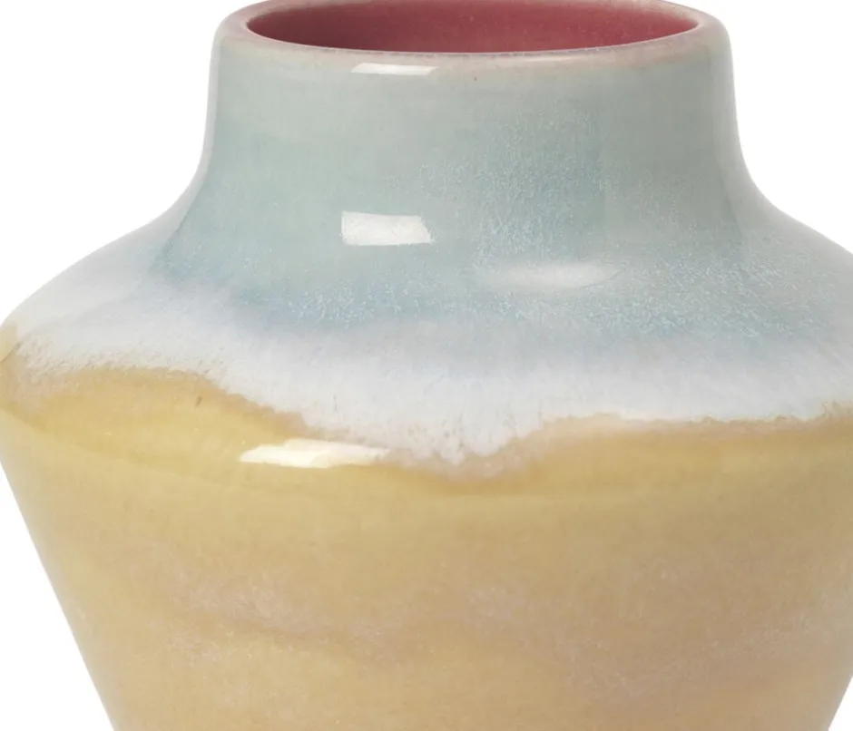 Vaser & Urtepotteskjulere<Kähler Poppery Vase H12 cm pink/mint/gul