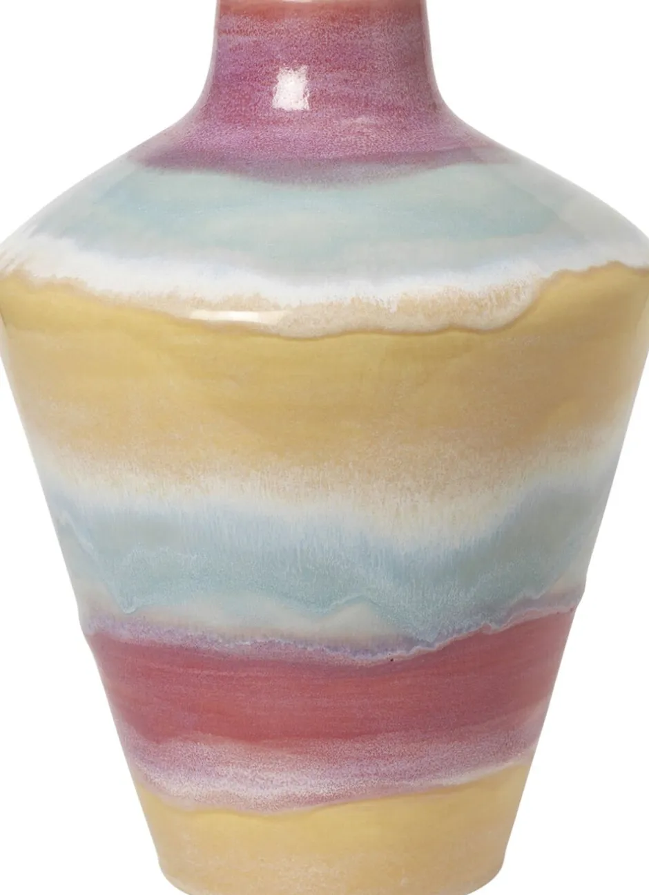 Vaser & Urtepotteskjulere<Kähler Poppery Vase med æble H32 cm pink/mint/gul