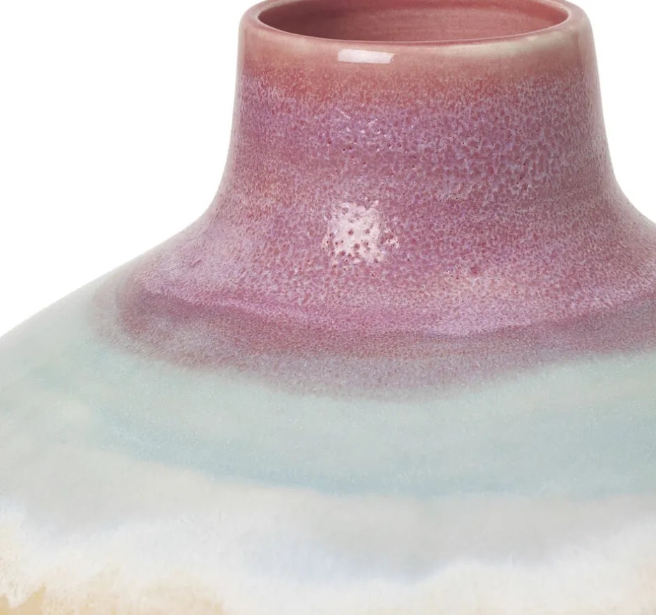 Vaser & Urtepotteskjulere<Kähler Poppery Vase med æble H32 cm pink/mint/gul