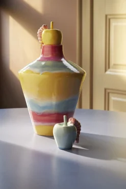 Vaser & Urtepotteskjulere<Kähler Poppery Vase med æble H32 cm pink/mint/gul
