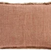 Puder<Ib Laursen Pude natur/malva vævede striber, 4 sider