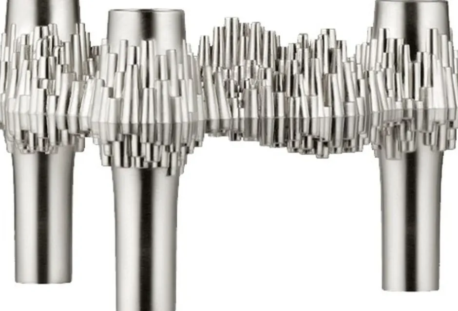 Lys & Lysestager<STOFF Nagel Quist candle holder - brushed chrome