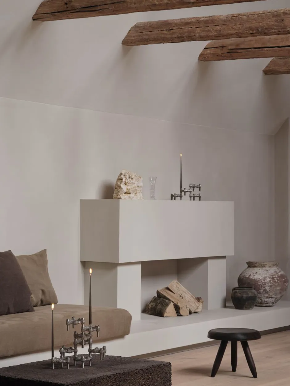 Lys & Lysestager<STOFF Nagel Quist candle holder - brushed chrome
