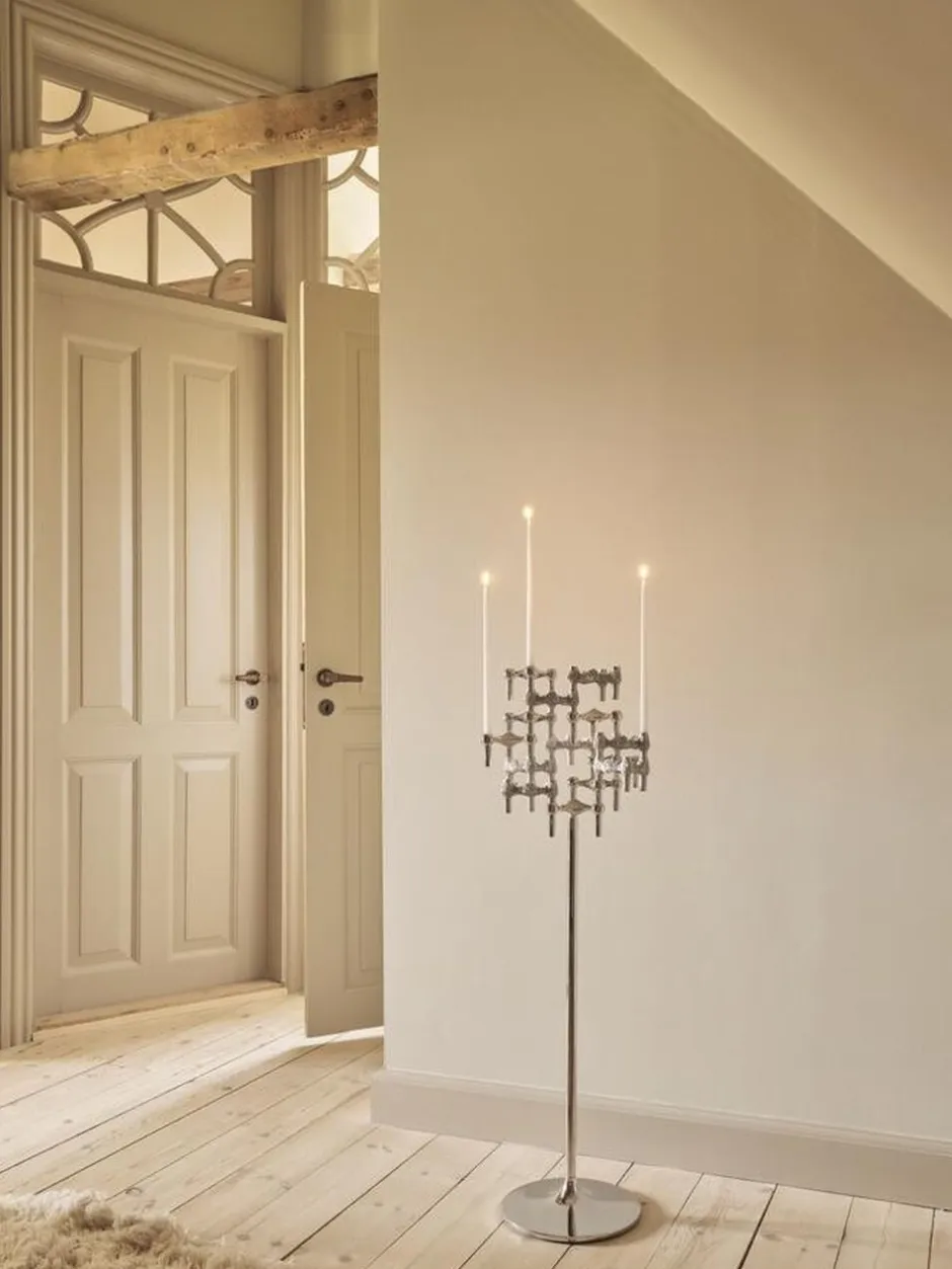 Lys & Lysestager<STOFF Nagel Quist candle holder - brushed chrome