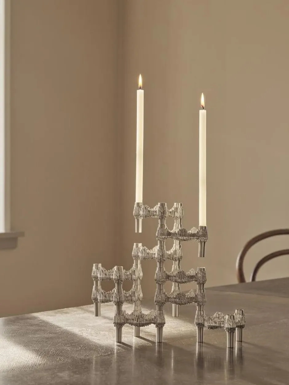 Lys & Lysestager<STOFF Nagel Quist candle holder - brushed chrome