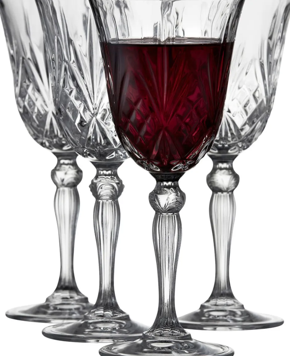 Glas<Lyngby Glas Rødvin 4 stk. Lyngby Melodia