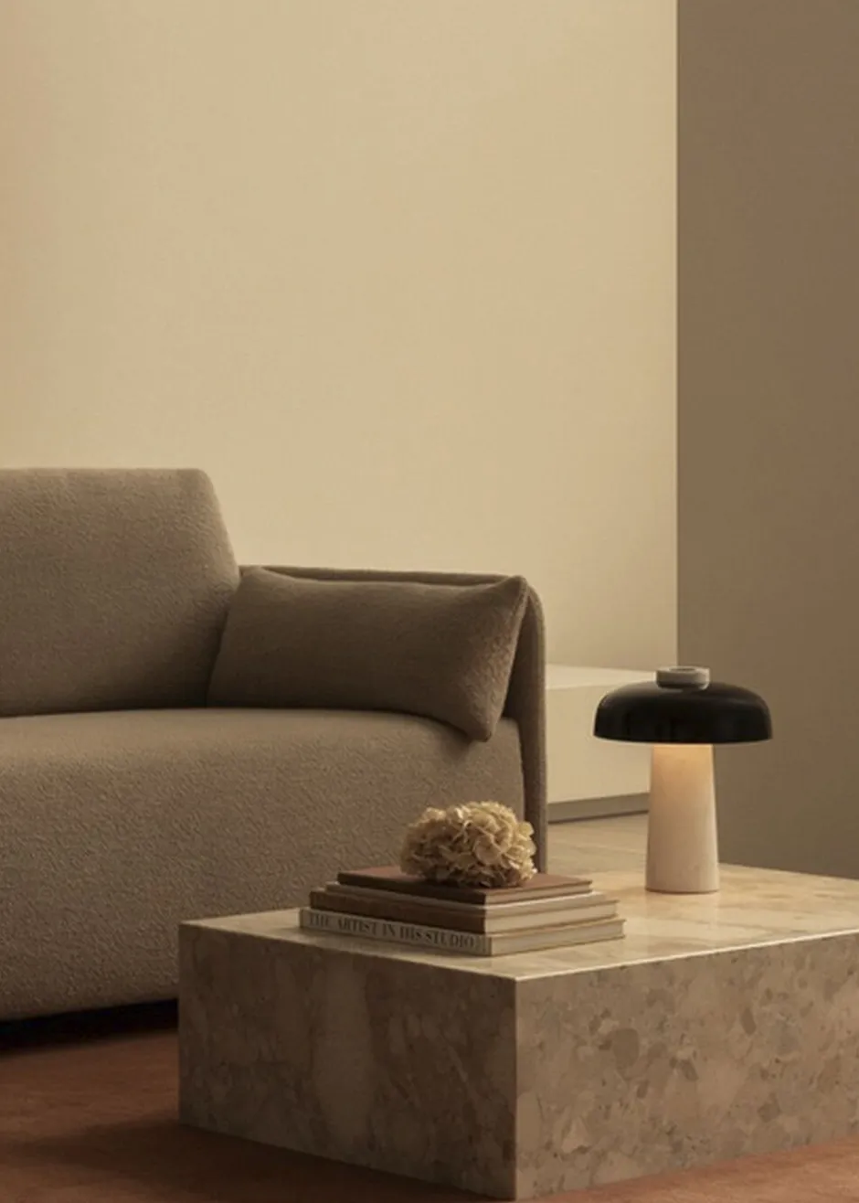 Trådløse Lamper<Audo Copenhagen Reverse Table Lamp, Carrara, Black ( CE-ETL-UK)