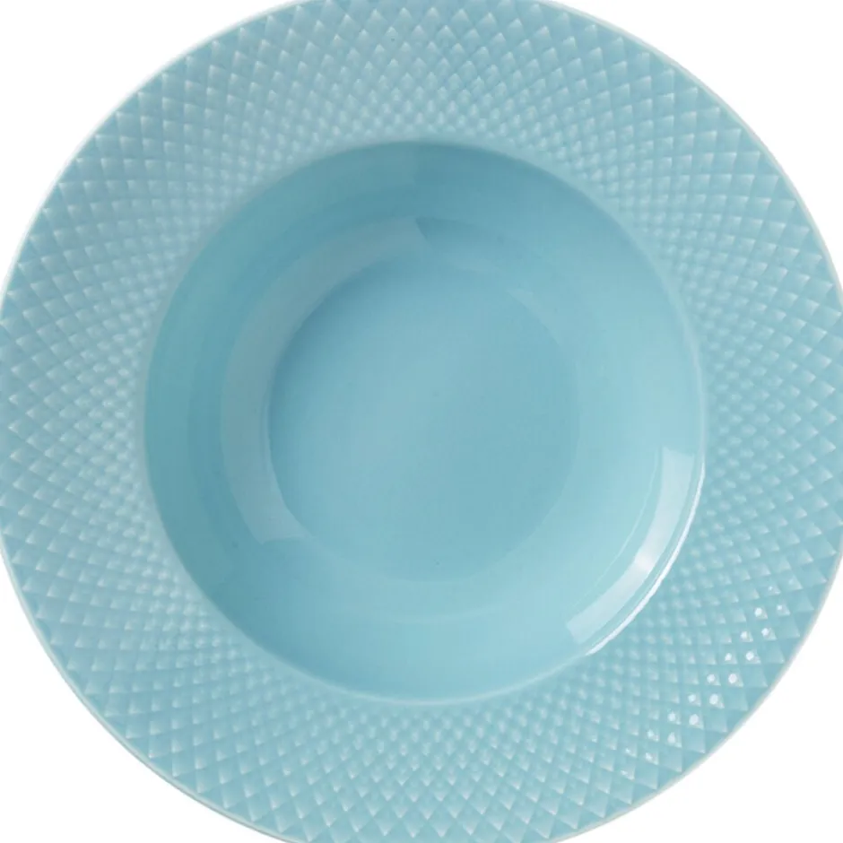 Tallerkener<Lyngby Porcelæn Rhombe Color Dyb tallerken Ø24. 5 cm turkis