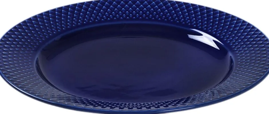 Tallerkener<Lyngby Porcelæn Rhombe Color Frokosttallerken Ø23 cm mørk blå