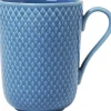 Kopper & Krus<Lyngby Porcelæn Rhombe Color Krus med hank 33 cl blå porcelæn